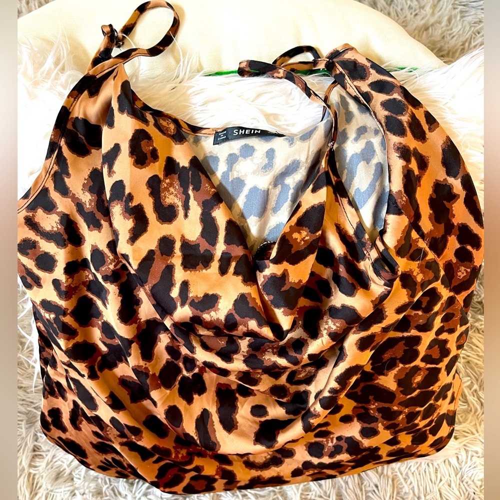 Shein loose fit Cheetah print tank, Large, NWOT